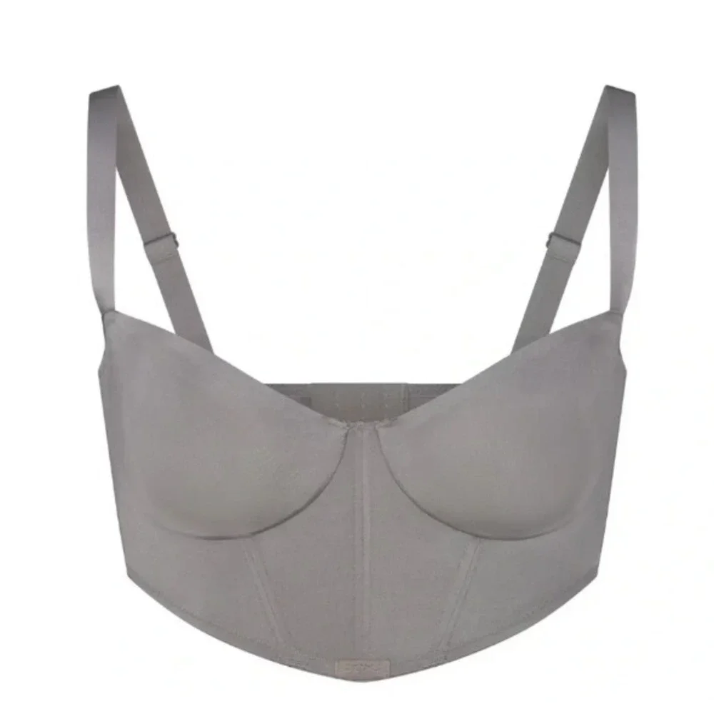 Skims Corset Collection Balconette Bra Gray Chalk CR-BRA-3240 36DDD